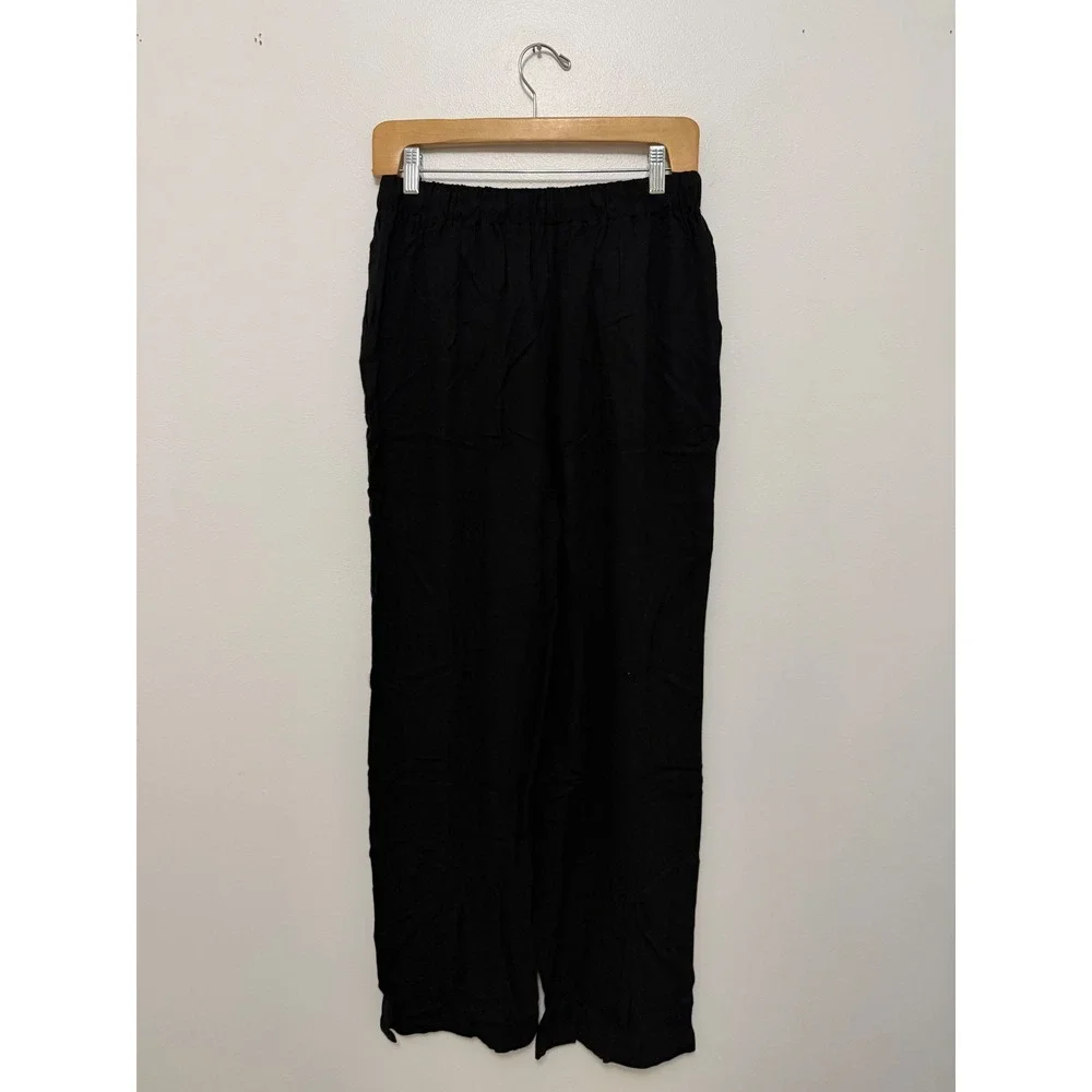 White Fox Live It Up Linen Pants – Black – Size Small - Picture 5 of 6